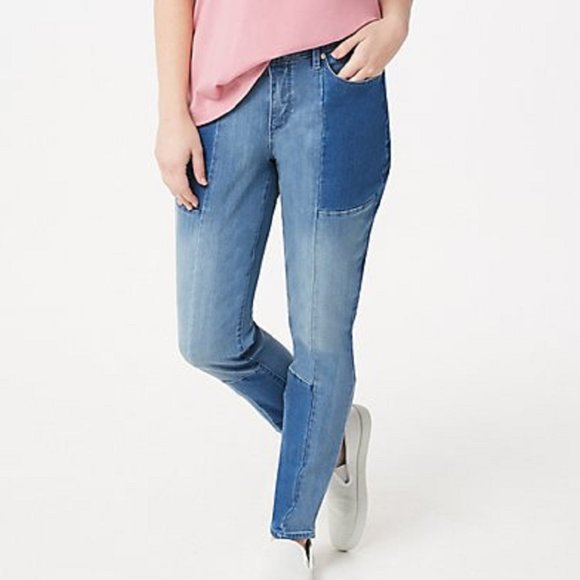 Martha Stewart Denim - Martha Stewart Regular Seamed Panel 5-Pocket Ankle Jeans 22W